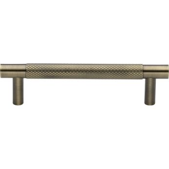 Heritage Brass Cabinet Pull Partial Knurl Design 96mm CTC Antique Brass finish